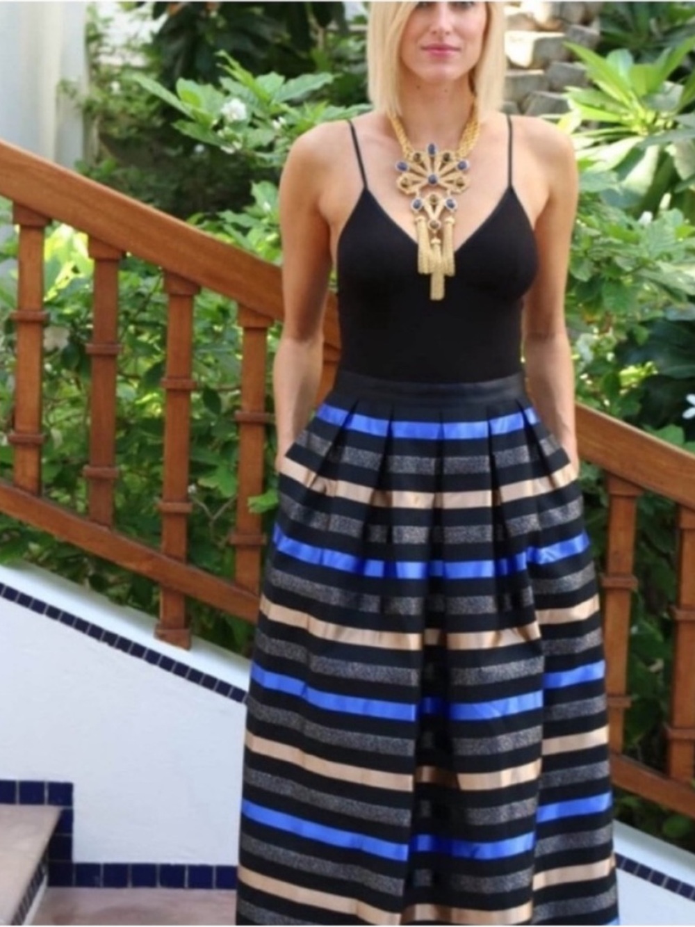 ANTHROPOLOGIE Shoshanna Prelude Maxi Skirt Size 6 Like New
